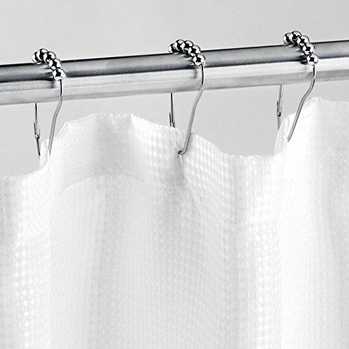 InterDesign Steel Roller Shower Curtain Rings/Hooks - Chrome, Set of 12 ...