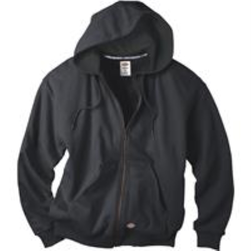 Dickies Men's Thermal Lined Zip Hooded Fleece Jacket, Black, Extra ...